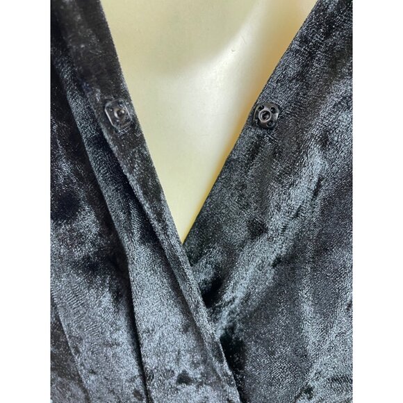 BCBGeneration Black Velvet Halter Midi Dress With Draped Pockets Size S - New - Picture 6 of 11